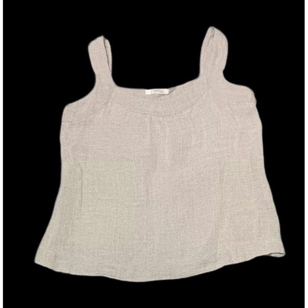 Cannisse Sleeveless Burlap Blouse Small Beige Coastal Minimalist Textured Basic